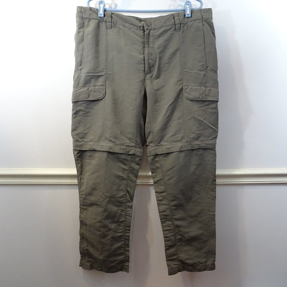 The North Face Mens Nylon Convertible Pants Shorts Size L Tan Hiking Outdoors